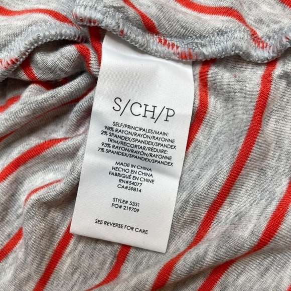 Cabi Stripe Ruffle Tank Top 5331 Orange and Grey Size Small - Picture 3 of 4